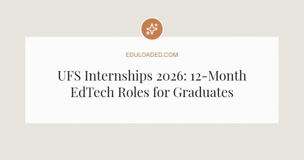 UFS Internships 2026: 12-Month EdTech Roles for Graduates