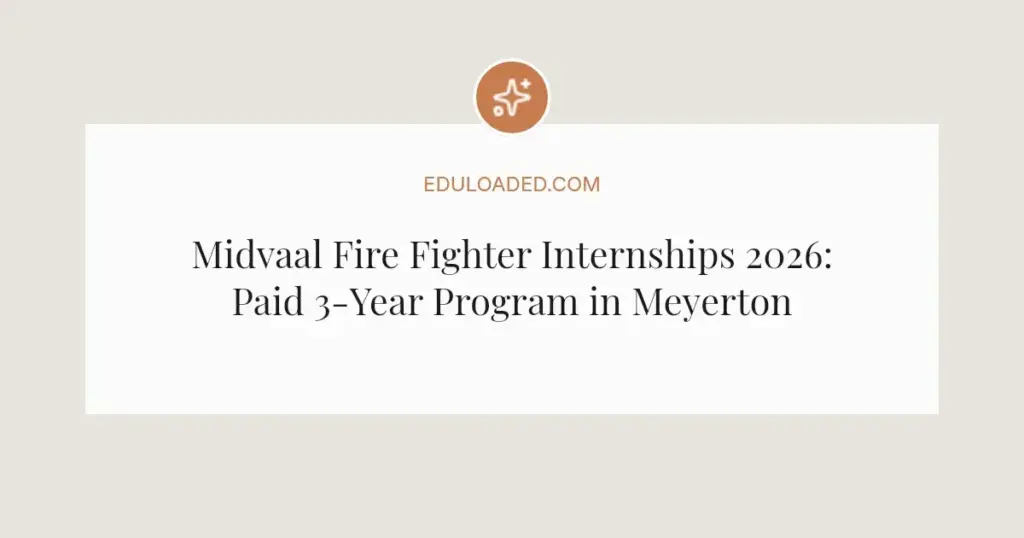 Midvaal Fire Fighter Internships 2026: Paid 3-Year Program in Meyerton