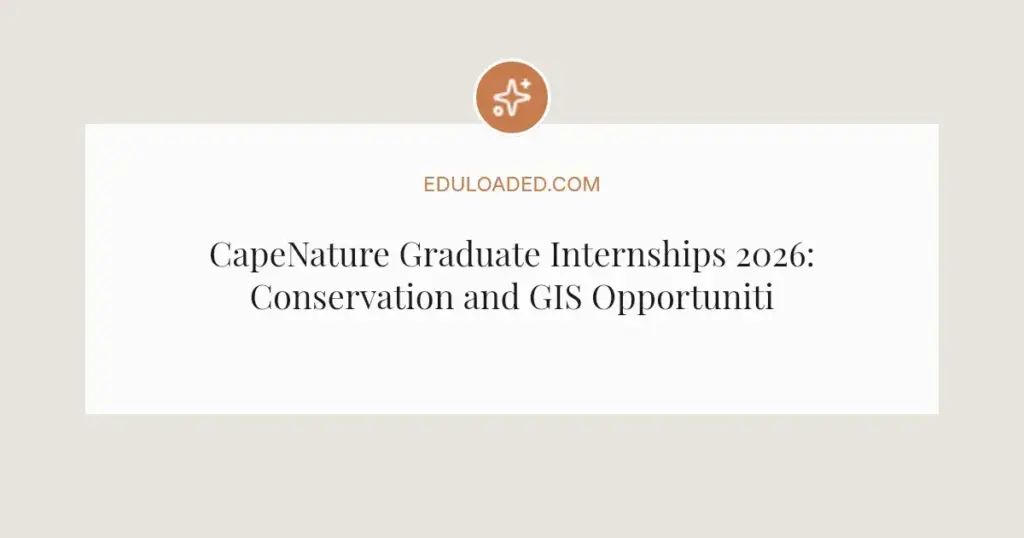 CapeNature Graduate Internships 2026: Conservation and GIS Opportunities