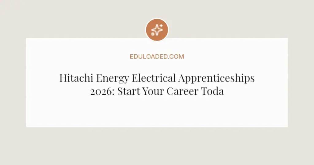 Hitachi Energy Electrical Apprenticeships 2026: Start Your Career Today