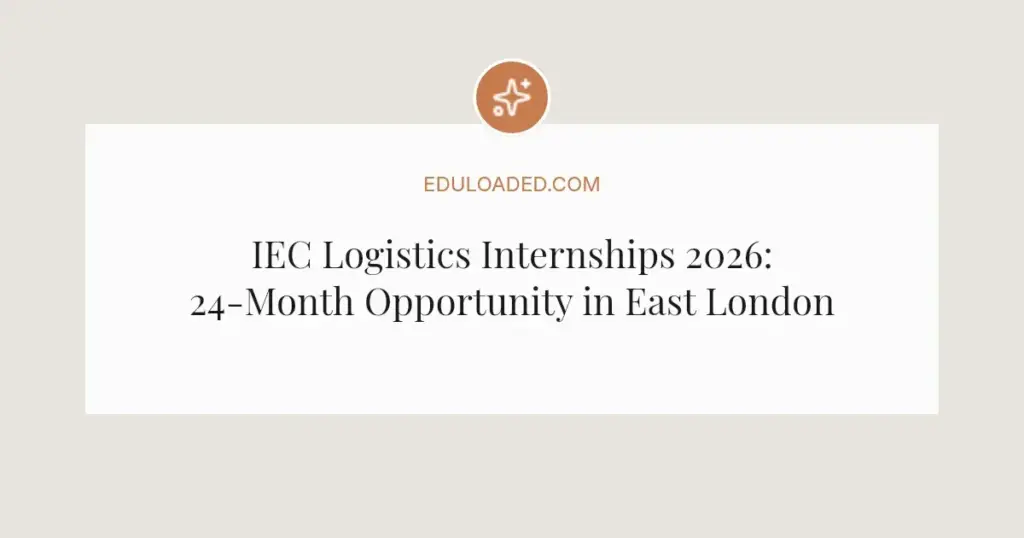 IEC Logistics Internships 2026: 24-Month Opportunity in East London