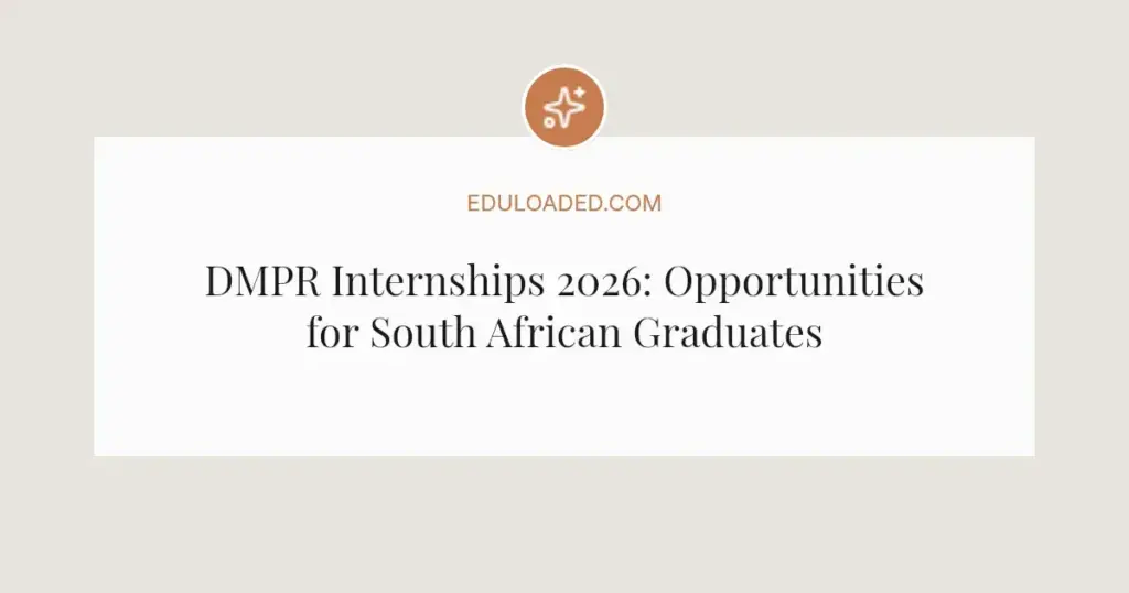 DMPR Internships 2026: Opportunities for South African Graduates