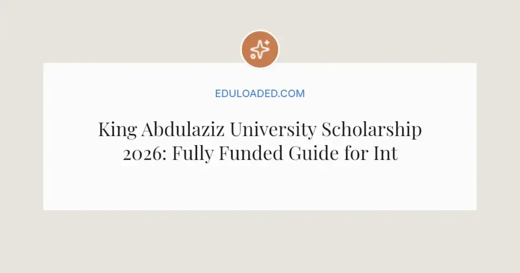 King Abdulaziz University Scholarship 2026: Fully Funded Guide for International Students