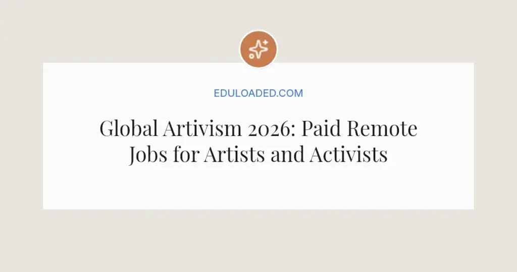 Global Artivism 2026: Paid Remote Jobs for Artists and Activists