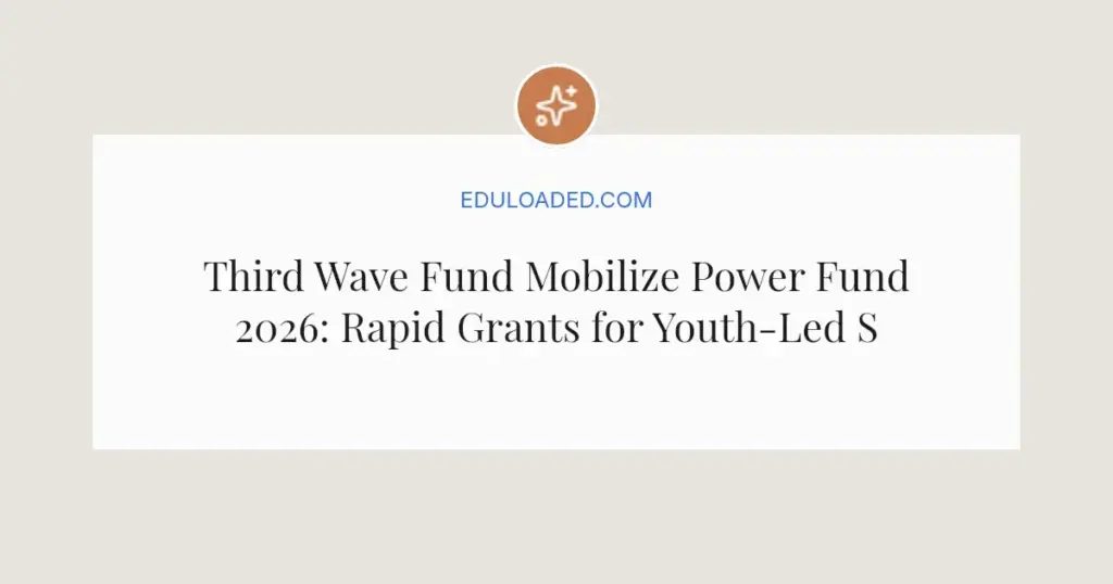 Third Wave Fund Mobilize Power Fund 2026: Rapid Grants for Youth-Led Social Justice