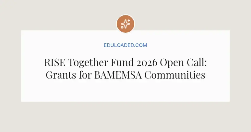 RISE Together Fund 2026 Open Call: Grants for BAMEMSA Communities