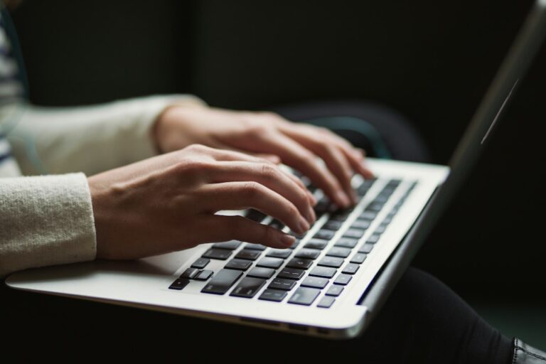 Person using a laptop